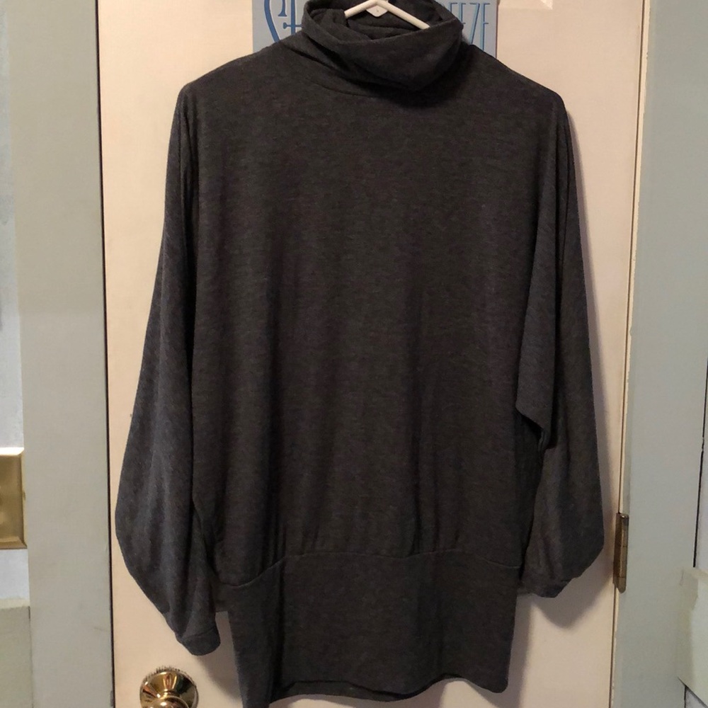 Grey turtleneck blouse